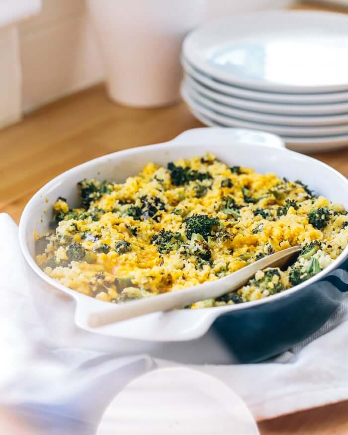 Cheesy Broccoli Casserole 10 Healthy & Delicious Millet Recipes | Cheesy Broccoli Casserole via A Couple Cooks