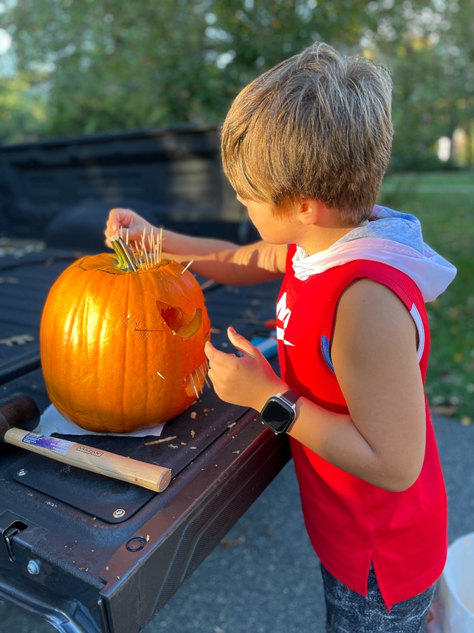 Carving pumpkin activity | The Inn At Stinson Vineyards + Bday recap