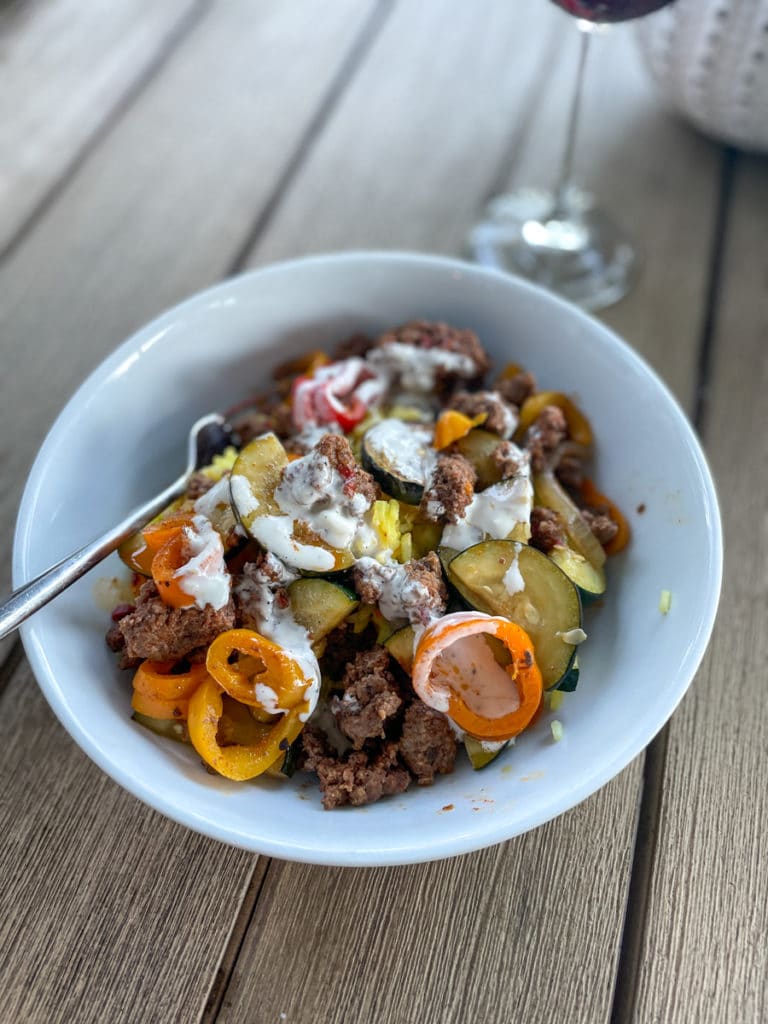 Beef, rice and zucchini bowls | Whats New in KERF Land
