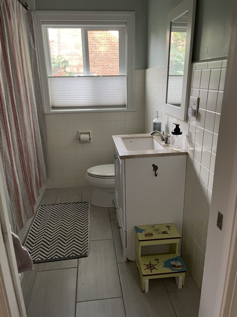 Kids Bathroom Vanity before photo