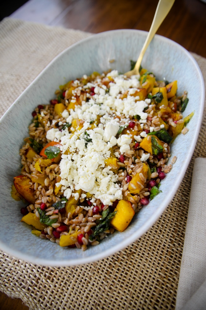 Pumpkin Farro Salad Fall Salads for Thanksgiving: Pumpkin Farro Salad