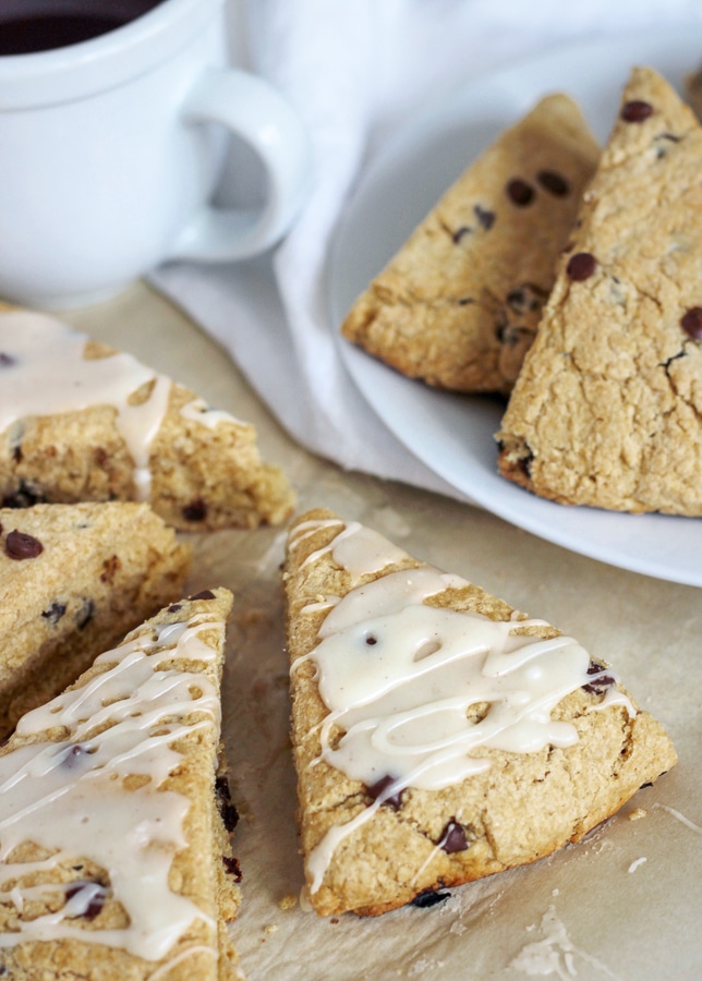 Holiday Recipes: Chocolate Chip Scones with Eggnog Glaze