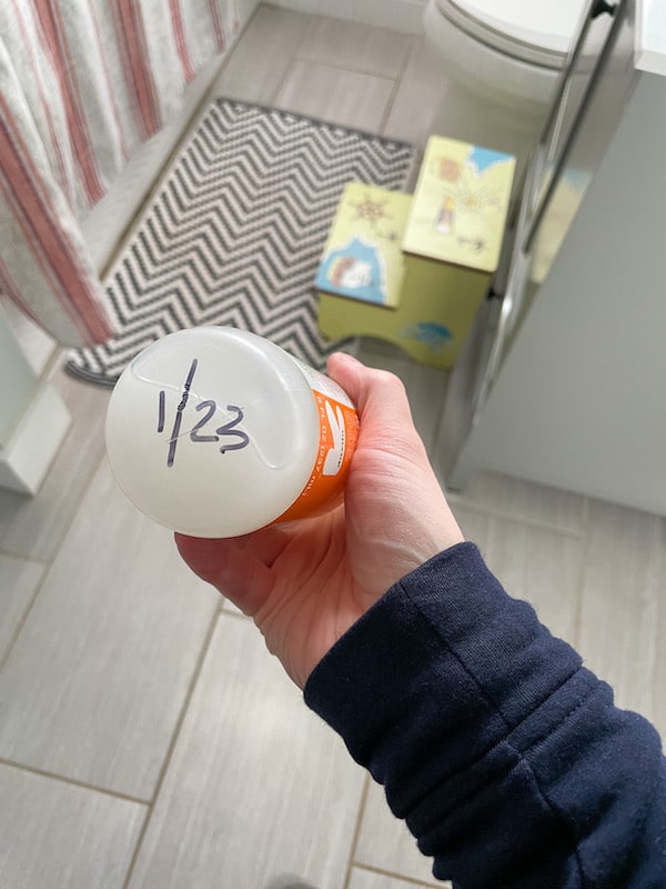 Write expirations dates Write expirations big on the side or bottom of bottle