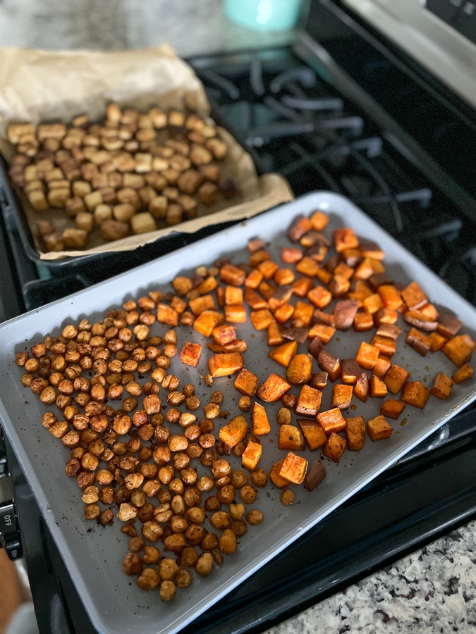 Roasted sweet potato chickpeas tofu Roasted sweet potato, chickpeas and tofu