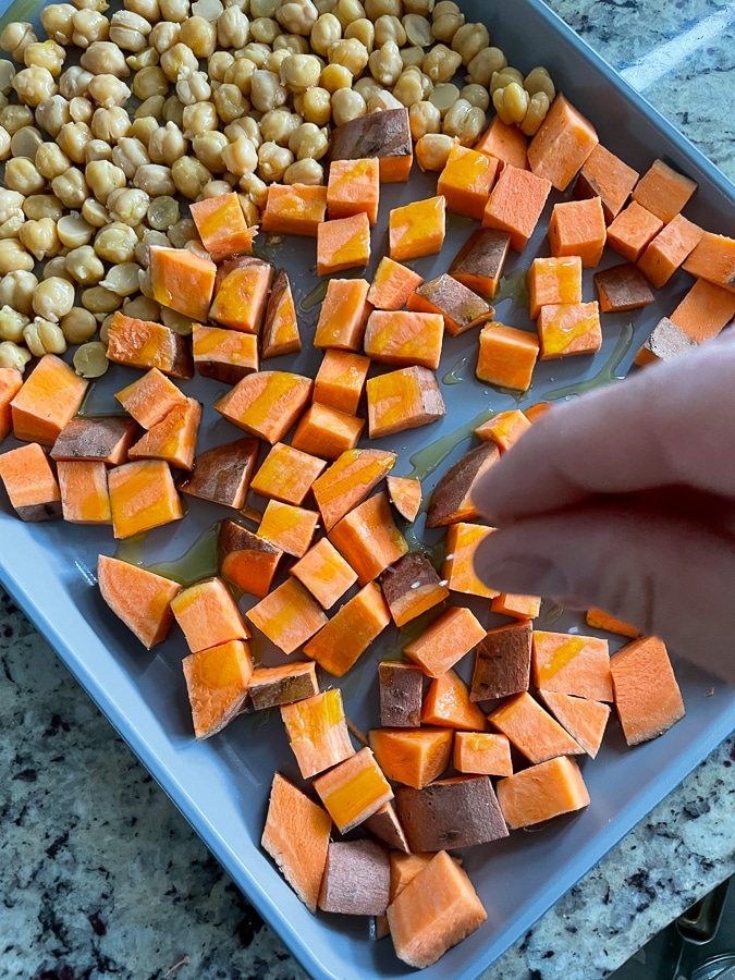 Prep sweet potato Prep sweet potato