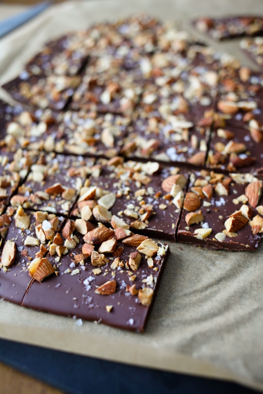 salted almond chocolate bark