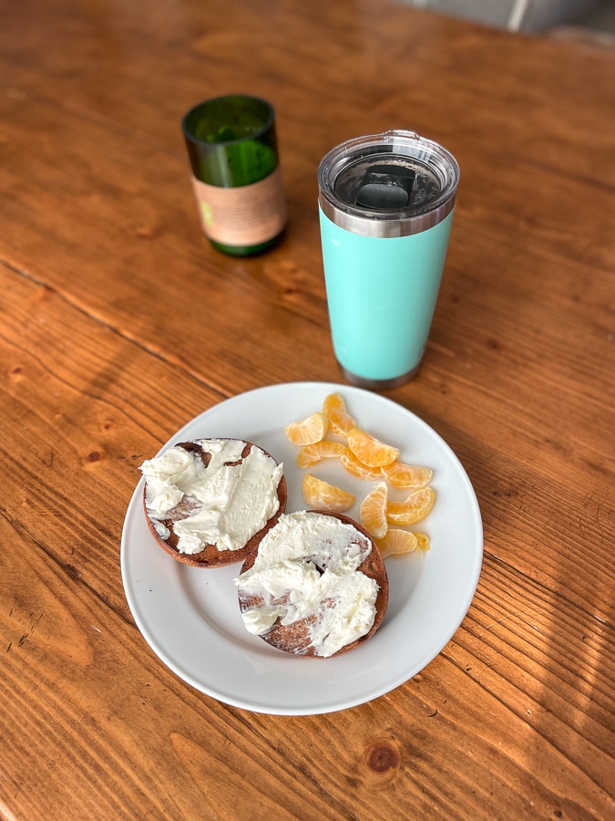 bagel and orange bagel and orange
