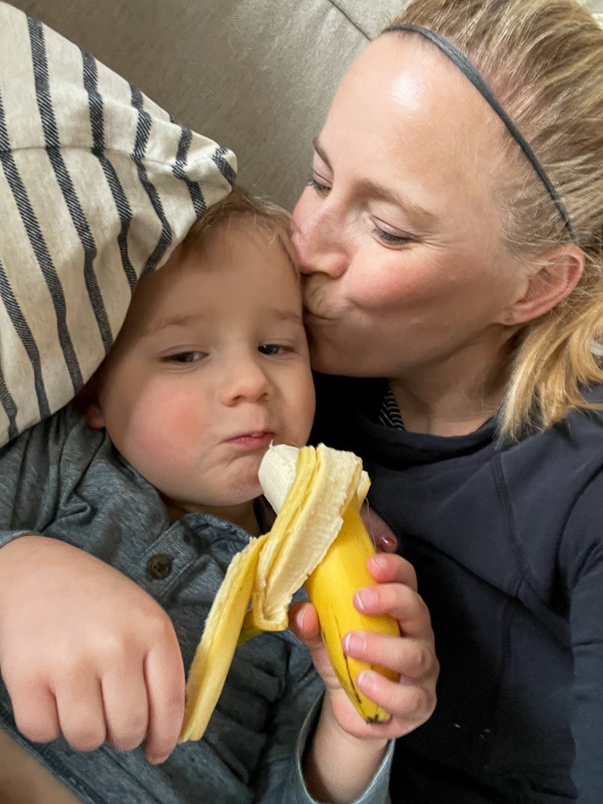 Birch eating banana Birch eating banana