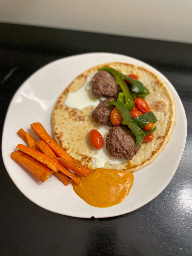 Blue Apron recipe for meatball pitas Blue Apron recipe for meatball pitas