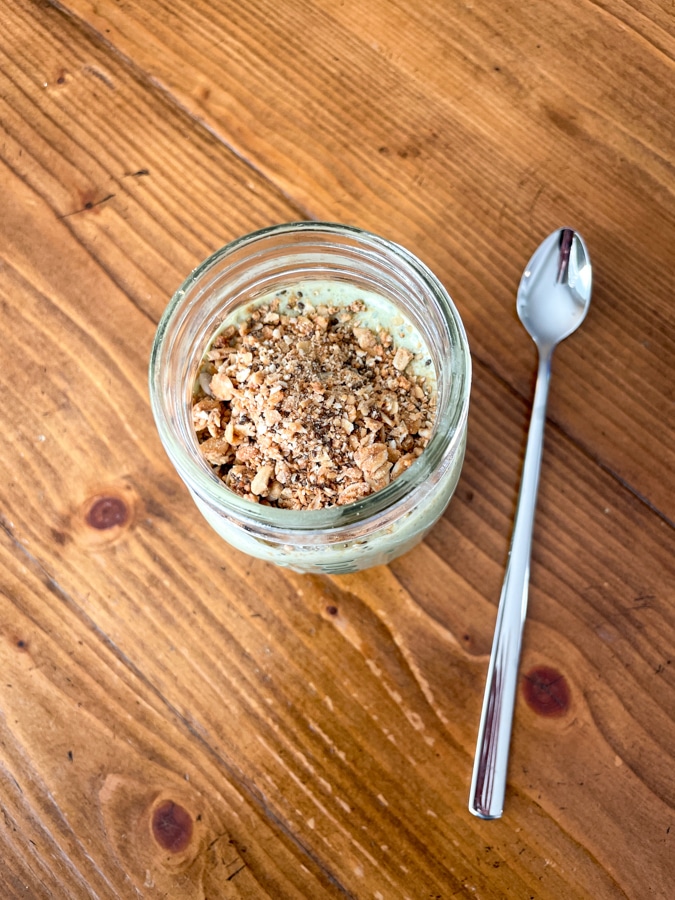 green smoothie + granola green smoothie + granola