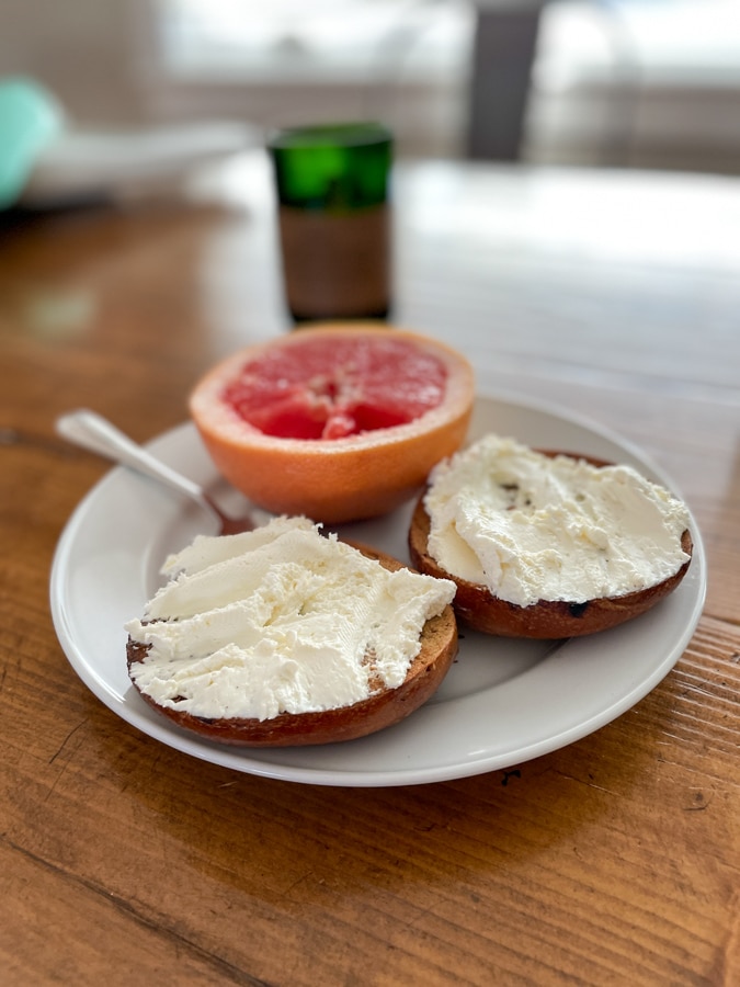 Bagels and grapefruit Bagels and grapefruit