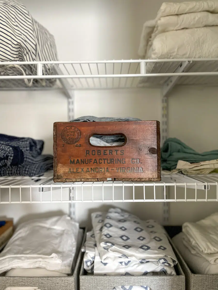 organized linen closet