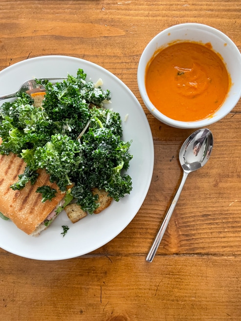 Tomato Soup + Kale Salad Tomato Soup + Kale Salad