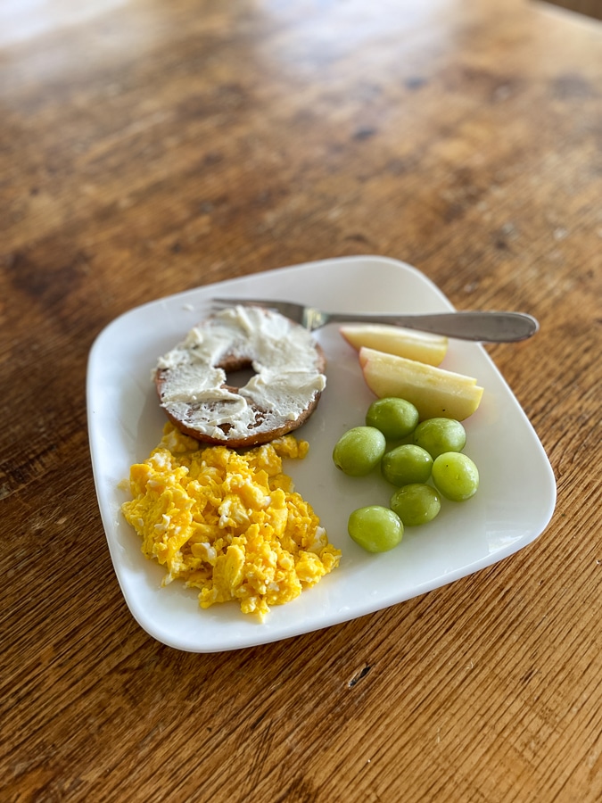 bagel and eggs for breakfast bagel and eggs for breakfast