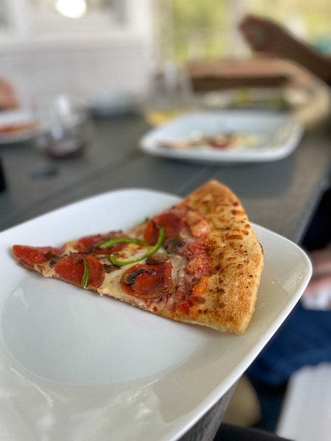pizza on plate pizza on plate