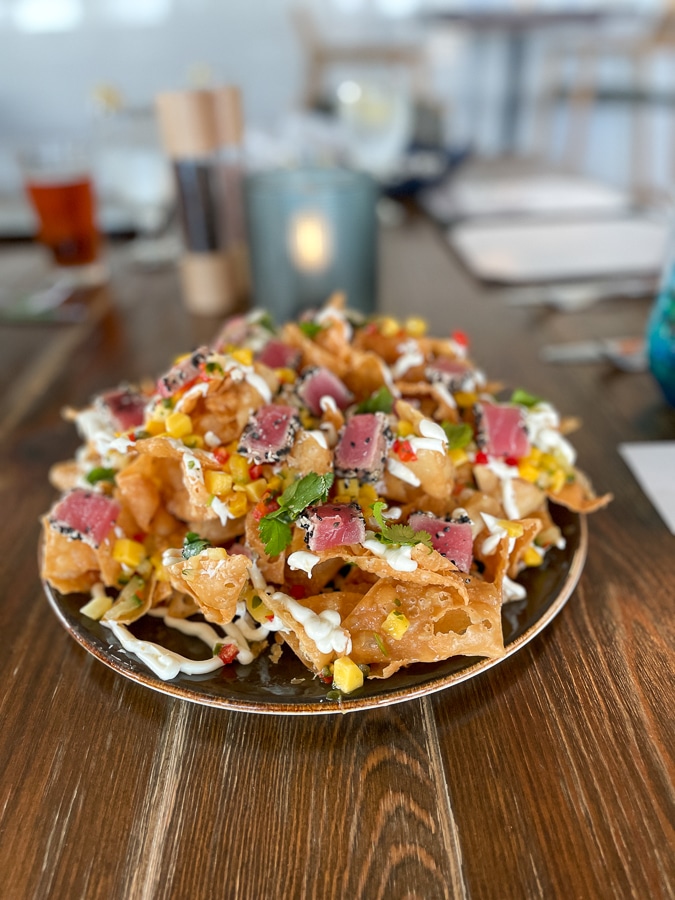 tuna nachos Dinner at Horizons tuna nachos