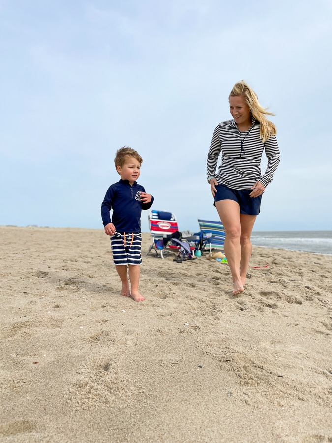 mom and son beach trip Spring Break at BHI In April
