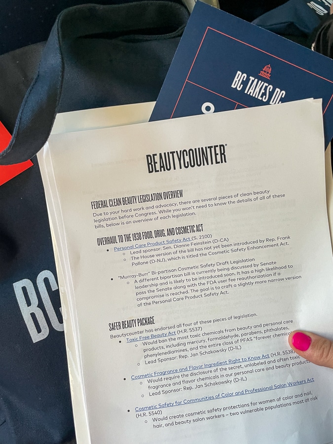 bills discussed Beautycounter Advocacy Trip bills