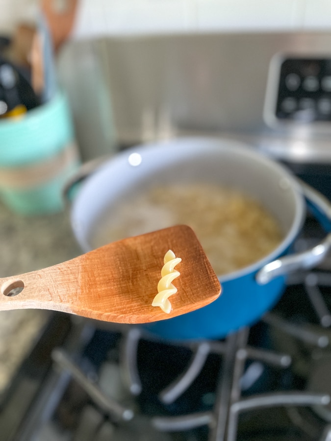 Cook pasta to al dente Cook pasta to al dente