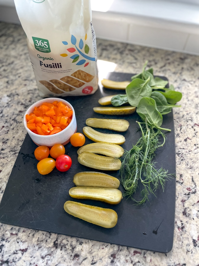 Dill Pickle Pasta Salad ingredients Dill Pickle Pasta Salad ingredients