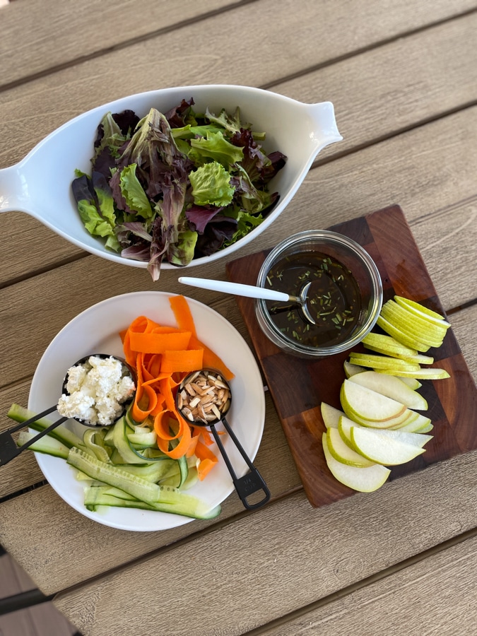 Pear and Goat Cheese Salad ingredients Pear and Goat Cheese Salad ingredients