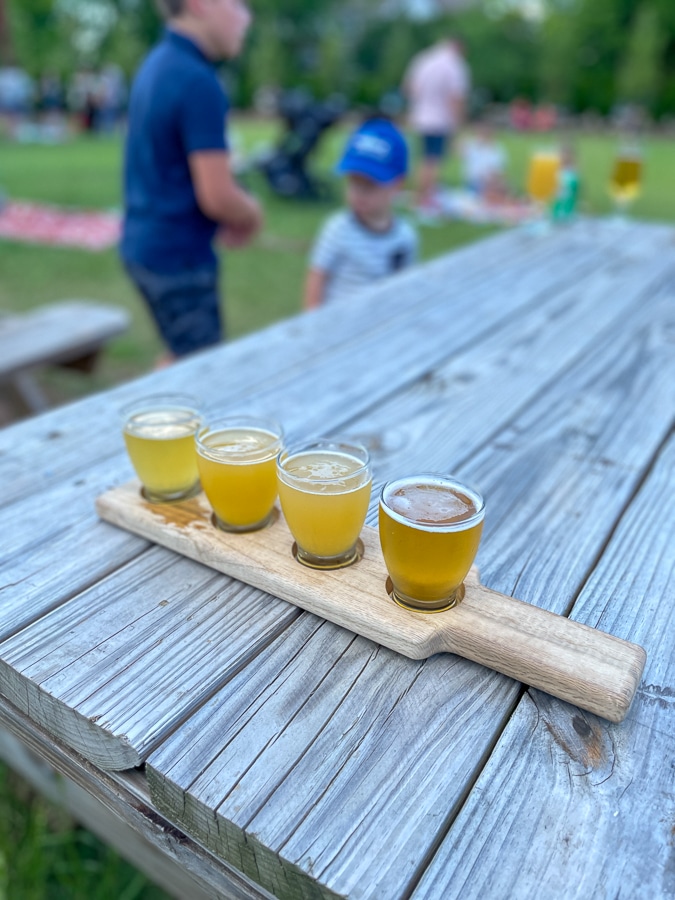 Heist Brewery flight
