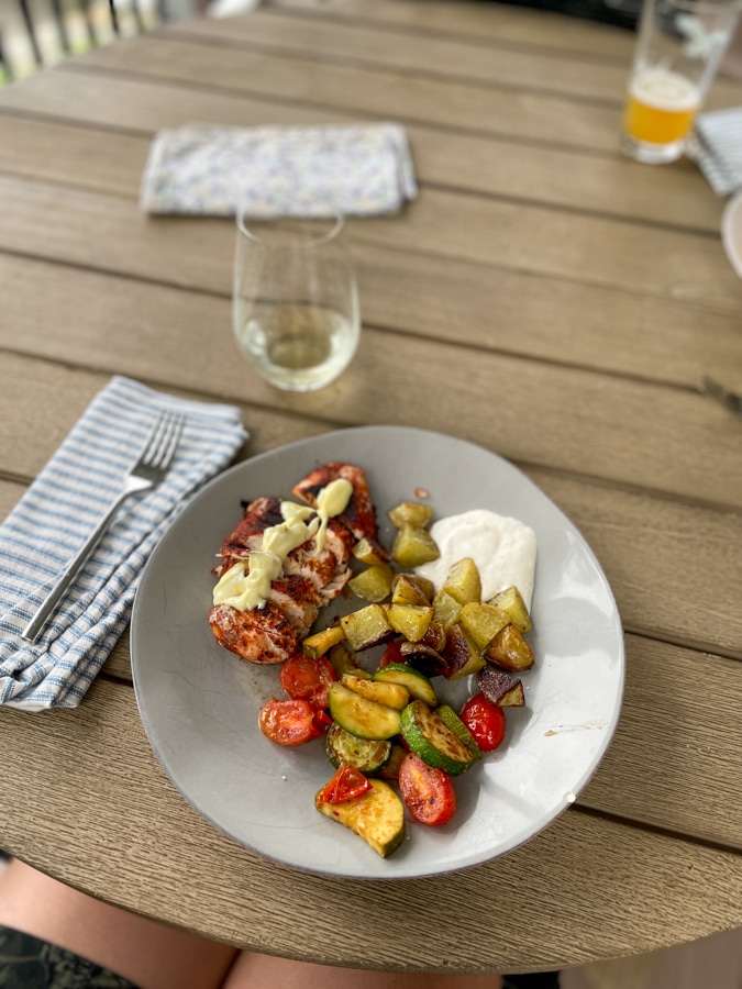 Blue Apron dinner at the porch Blue Apron dinner at the porch