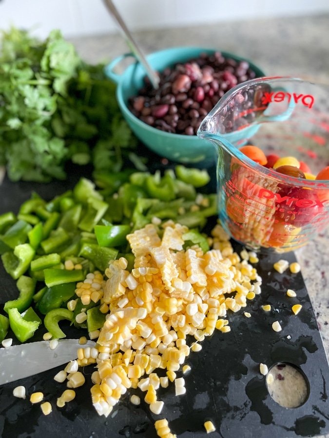 prepping ingredients