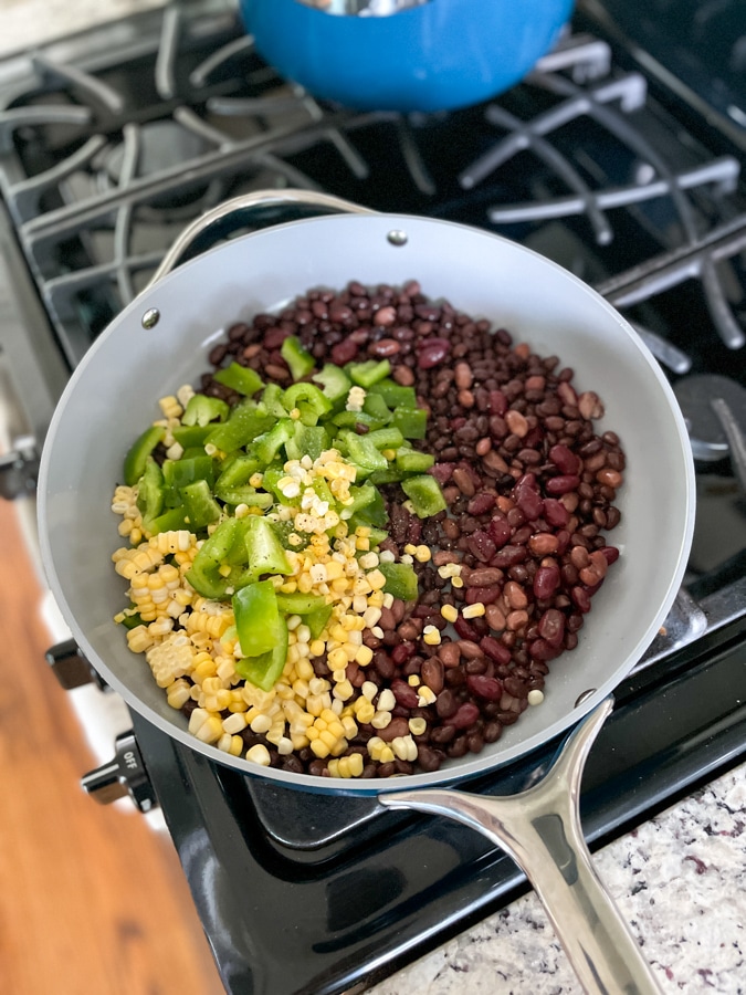 Sauté beans and veggies