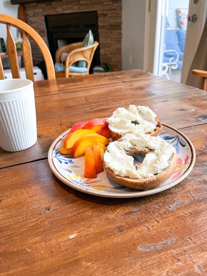 Bagels and peaches