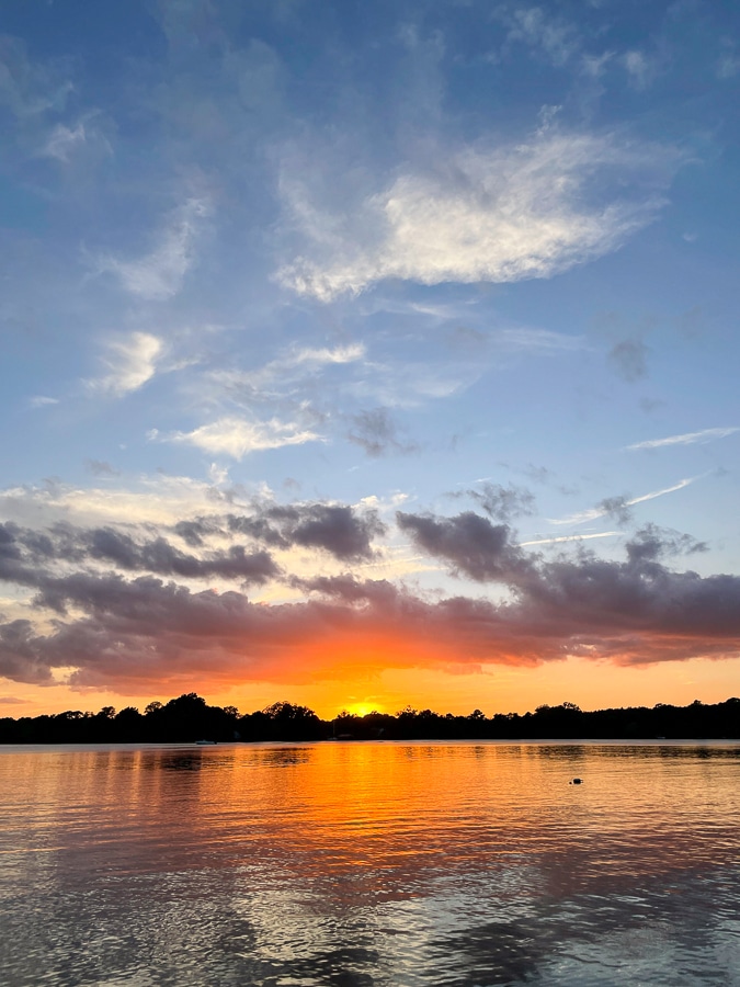 The River Cottage sunset view