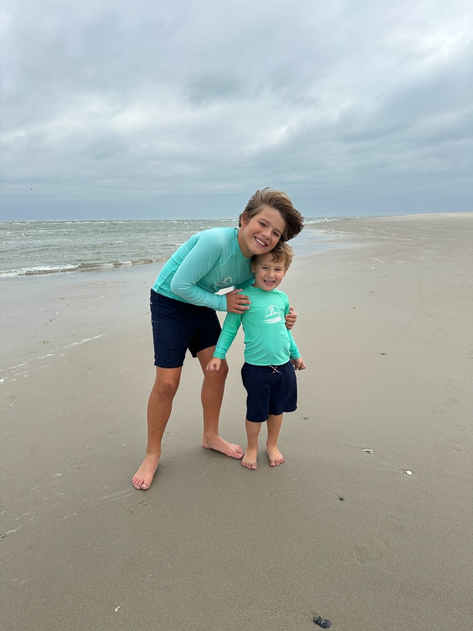 little kids at Bald Head Island beach