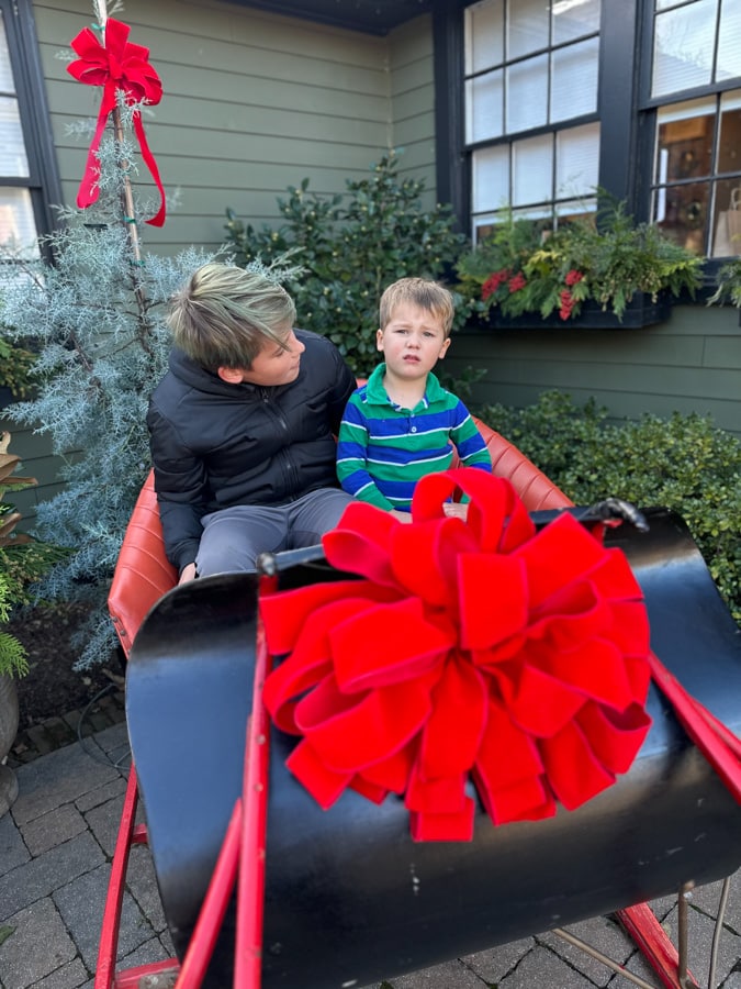 kids on Santa's sleigh