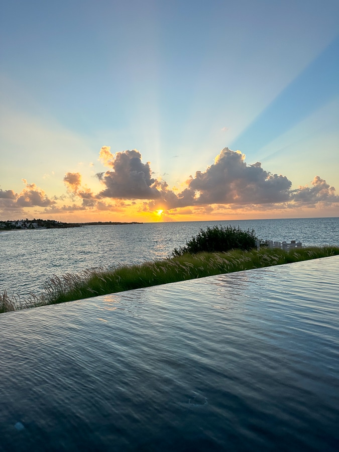 sunset infinity pool