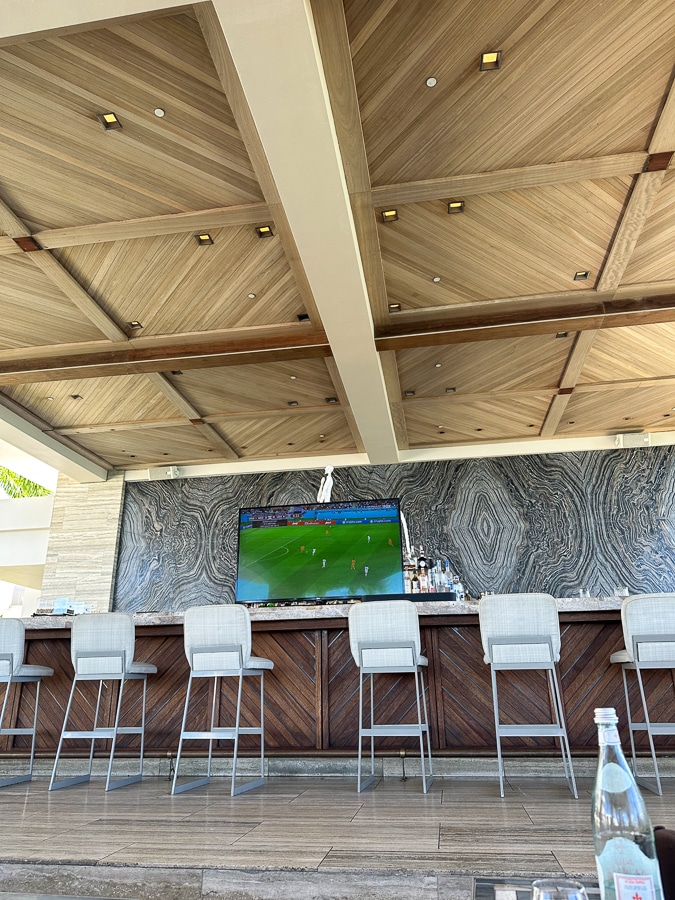 World Cup playing on tv