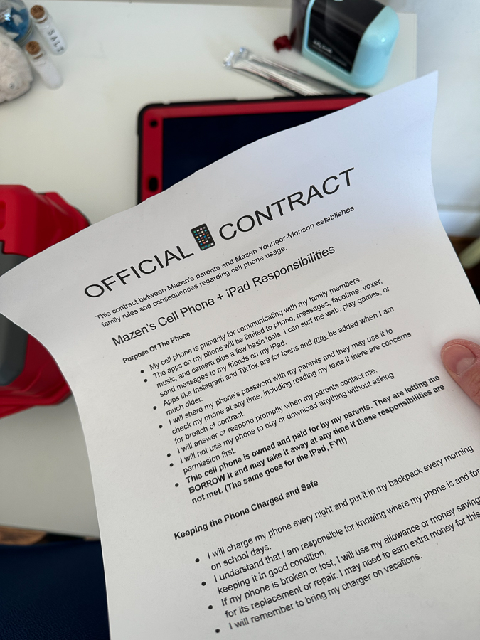 iPhone contract for kids iPhone contract for kids