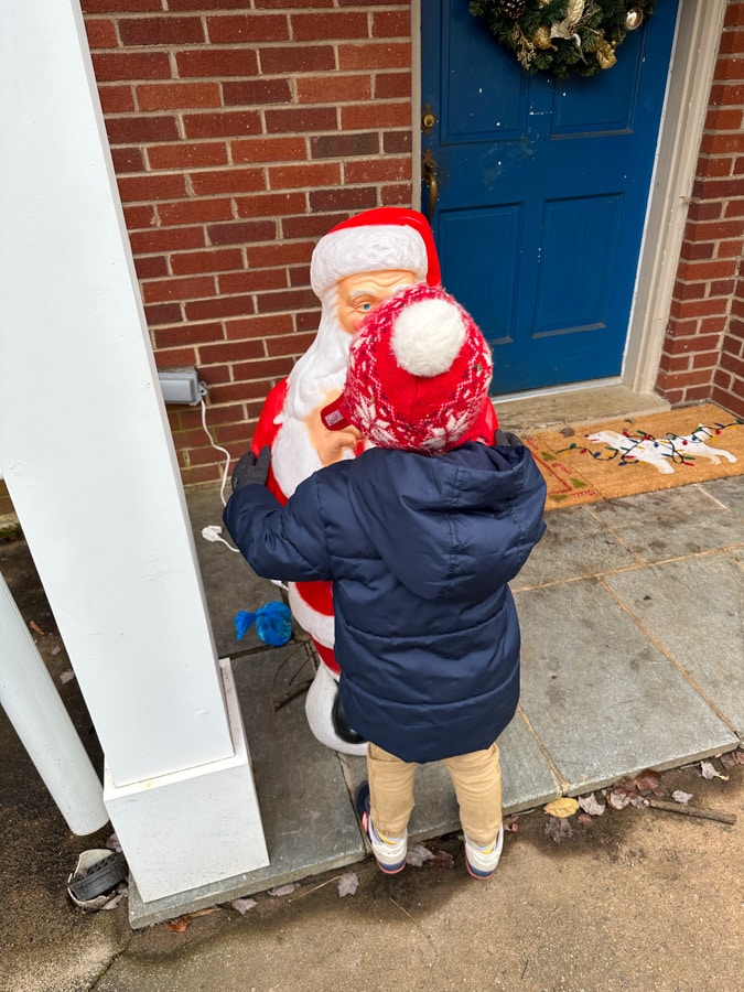 Birchie kissing santa claus Birchie kissing santa claus