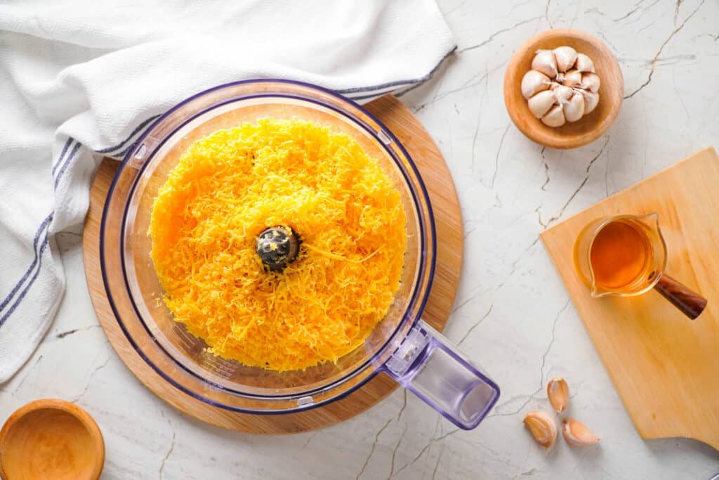 Grate cheddar cheese Grate cheddar cheese