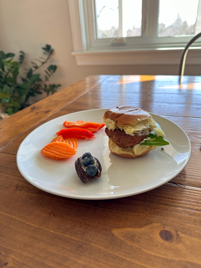 Salmon Burger with Sides