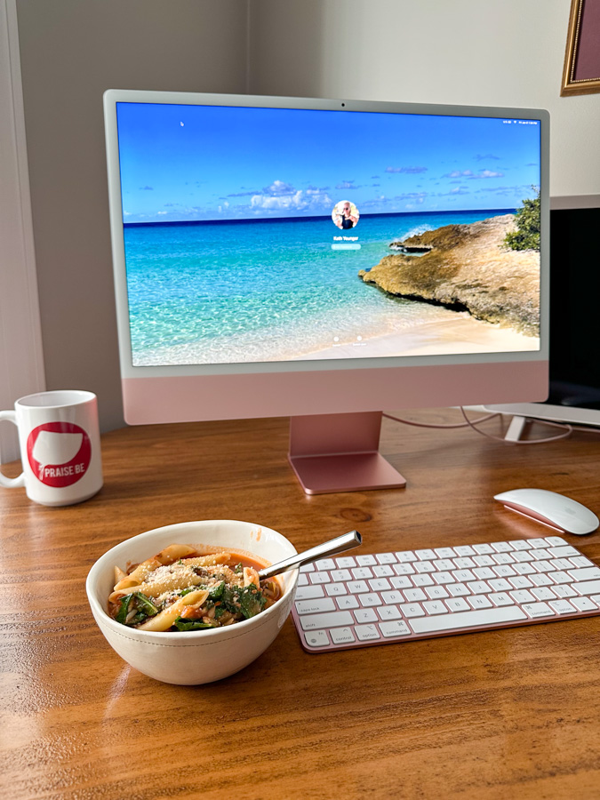 computer and pasta bowl Scary Things life update