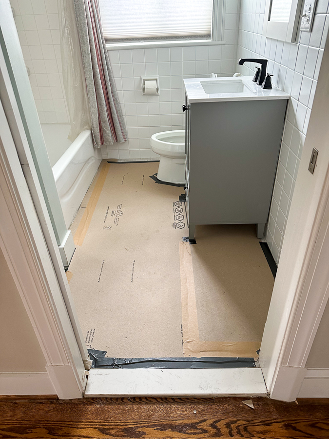 covered bathroom floor covered bathroom floor