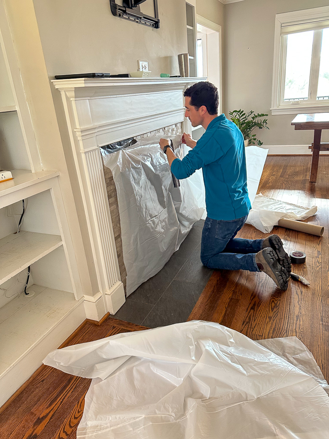 taping fireplace taping fireplace