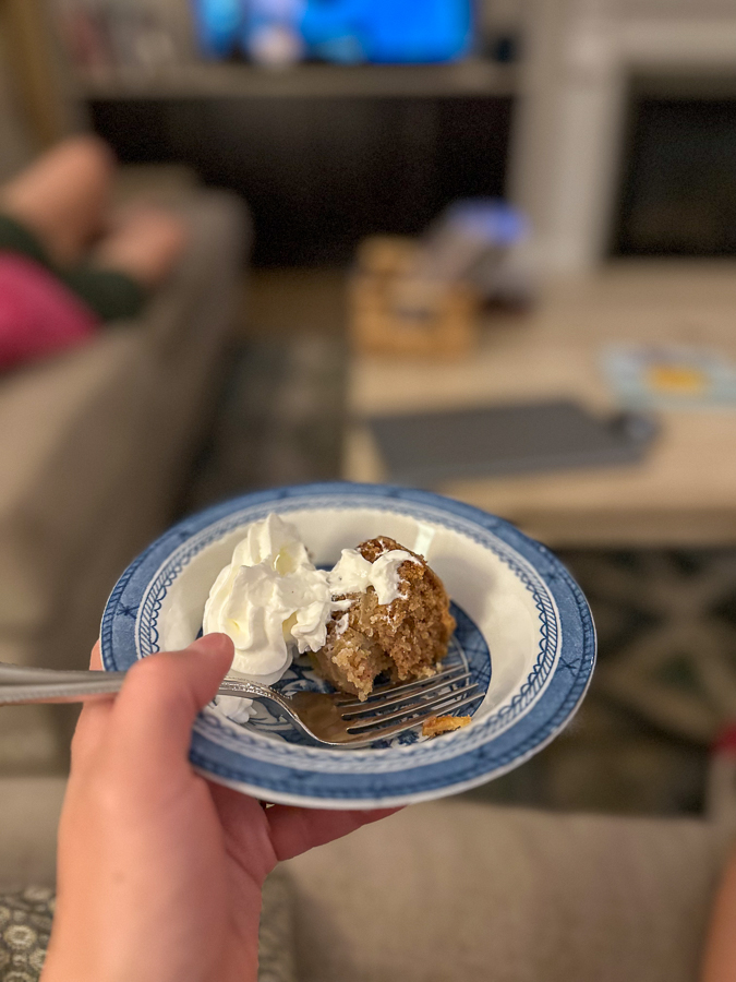Apple cake and whipped cream Apple cake and whipped cream