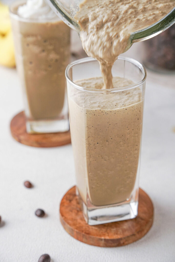 pouring shake in glass pouring shake in glass