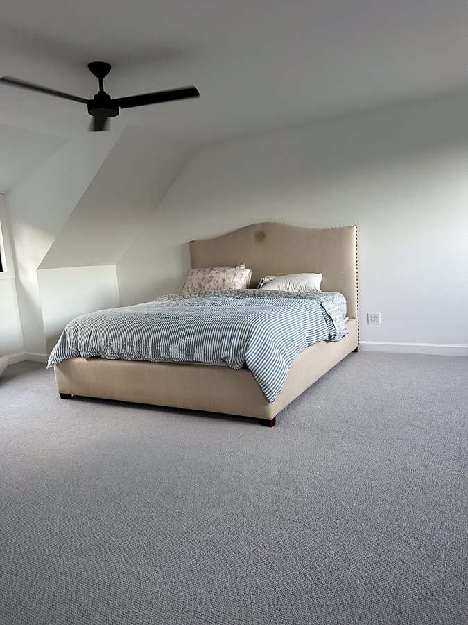 bed headboard with stain