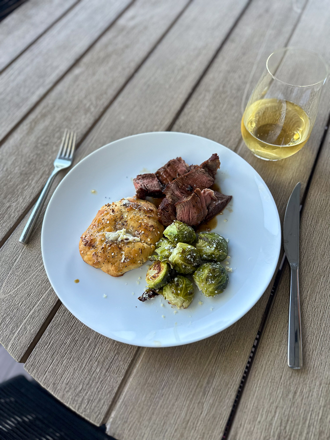 steak with bagel drop biscuits steak with bagel drop biscuits