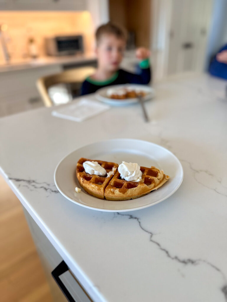 waffles with whipped cream waffles with whipped cream