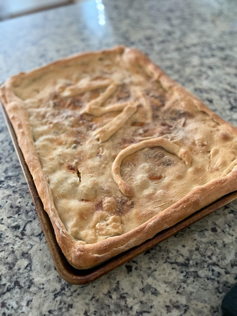 Make slits and bake for 30-40 minutes