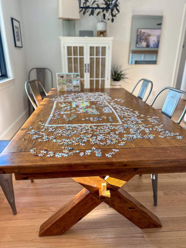 puzzle table Dining Room with puzzles | New Home Surprises