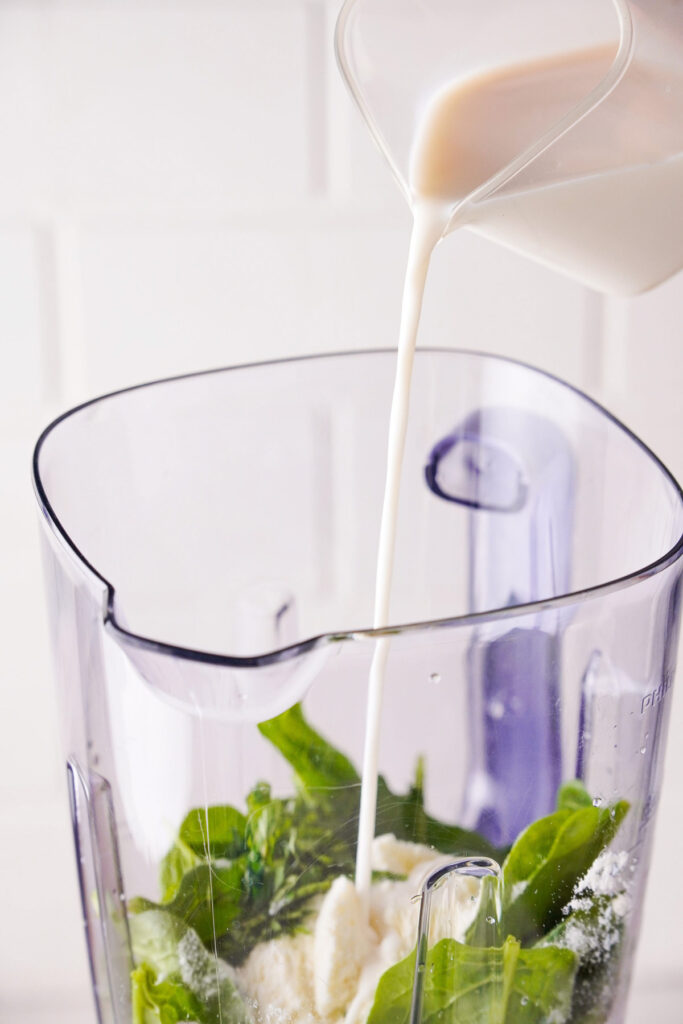 add milk to blender add milk to blender